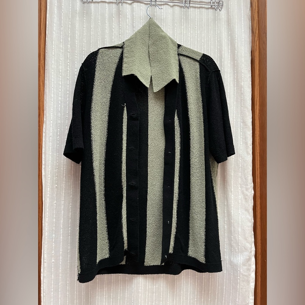 Todd Snyder Men's Black Cropped Boucle Sweater Polo Size L - Picture 4 of 9